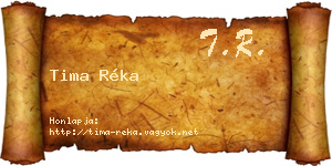 Tima Réka névjegykártya